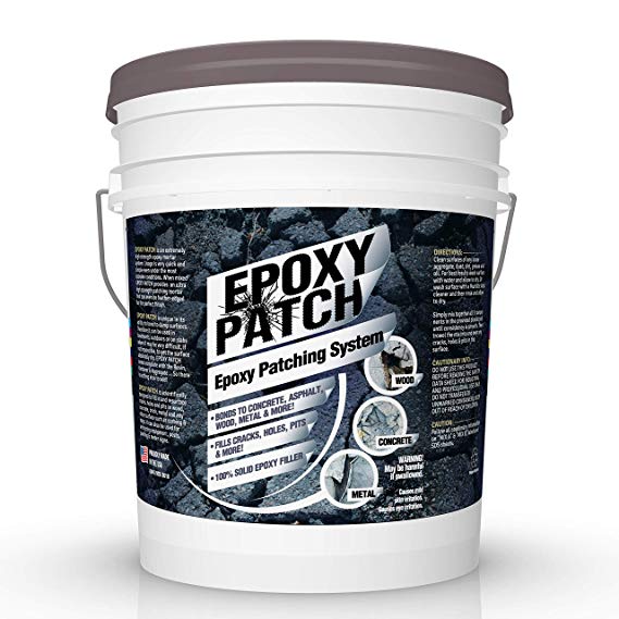 3 Part EPOXY Mortar Patching System - Contains Resin, Hardener & Aggregate. Fills Cracks, Holes, Pits & More! Bonds to Concrete, Asphalt, Wood & Metal. (50 lb Pail)