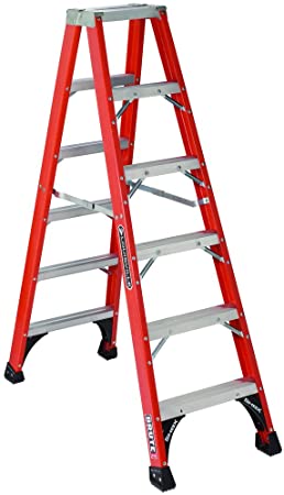 Louisville Ladder 6-Feet Fiberglass Twin Front Ladder, 375-Pound Duty Rating, FM1406HD