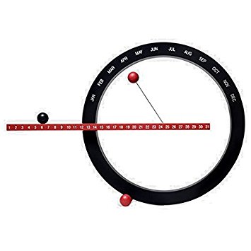MoMA Large Perpetual Calender, Black and Red