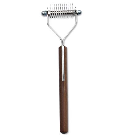 Mars Coat King Dematting Undercoat Grooming Rake Stripper Tool For Dogs And Cats, Stainless Steel with Wooden Handle, Made in Germany