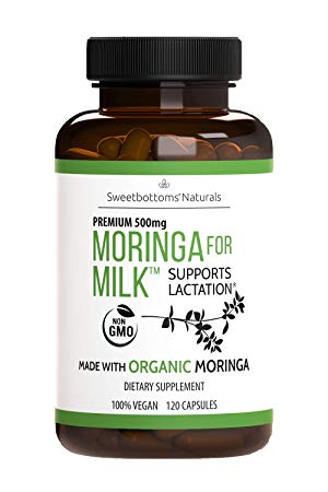 Lactation Supplement Organic Moringa (Malunggay) - Increase Milk Production Naturally - 100% Natural & Gluten-Free - 120 Vegan Moringa Pills 500 mg - Fenugreek Free - Certified Organic