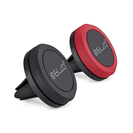 Elzo Car Mount 2 Pack Universal Air Vent Magnetic Phone Holder with Fast Swift-Snap Technology for iPhone 7 6 6S SE 5 5S Plus Samsung Galaxy LG Nexus Moto HTC BLU Smartphones and Tablets (Black&Red)