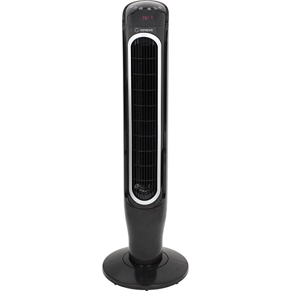 Genesis Powerful 40 Inch 360 Degree Oscillating Tower Fan With Max Air Quiet Technology And Remote