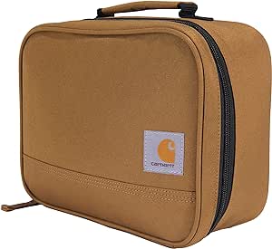 Carhartt Insulated 4 Can Lunch Cooler, Fully Insulated, Durable Water Resistant Cooler, Essential Lunch Cooler (Carhartt Brown)