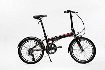 EuroMini ZiZZO Via 26lb Folding Bike-Lightweight Aluminum Frame Genuine Shimano 7-speed 20" Folding bike with Fenders