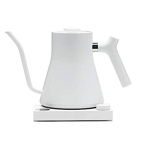 Fellow Fellow Stagg EKG, Electric Pour-Over Kettle for Coffee and Tea, Matte White, Variable Temperature Control, 1200 Watt Quick Heating, Built-in Brew Stopwatch