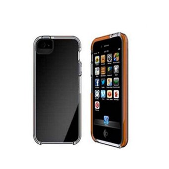 TECH 21 D30 Impact Shell Snap On Skin Case Cover for Apple iPhone 5 - Clear with Orange Sides