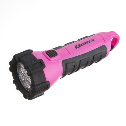 Dorcy 41-2509 Floating Waterproof LED Flashlight with Carabineer Clip, 55-Lumens, Pink Finish