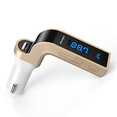 Bluetooth FM Transmitter,LDesign Wireless In-Car FM Adapter Car Kit with USB Car Charging for iPhone, Samsung, LG, HTC, Nexus, Motorola, Sony Android Smartphone