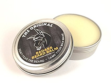 Badass Beard Care Beard Balm For Men - The Original Scent, 2 oz - All Natural Ingredients, Soften Hair, Hydrate Skin to Get Rid of Itch and Dandruff, Promote Healthy Growth