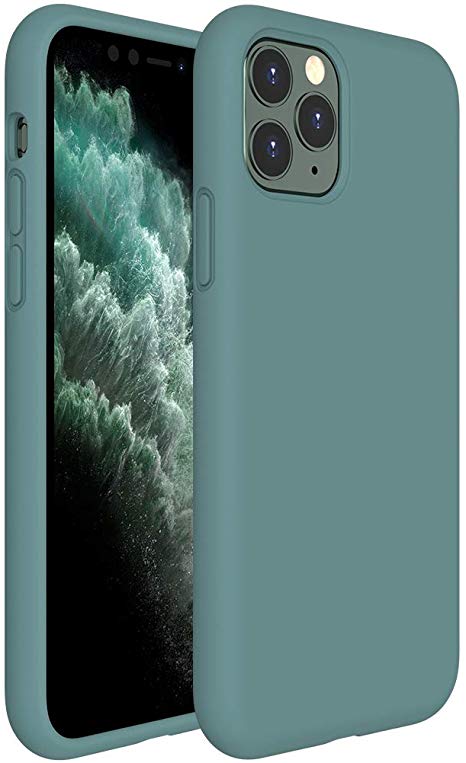 Miracase Liquid Silicone Case Compatible with iPhone 11 Pro 5.8 inch(2019), Gel Rubber Full Body Protection Shockproof Cover Case Drop Protection Case (Midnight Green)