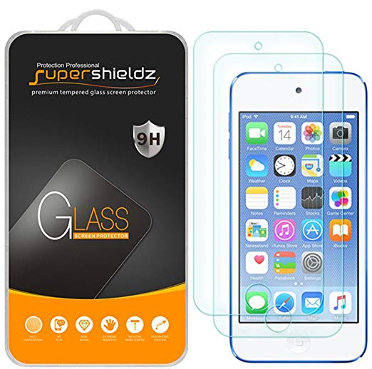 [2-Pack] Supershieldz for Apple iPod Touch (5th / 6th Generation) Tempered Glass Screen Protector, Anti-Scratch, Bubble Free, Lifetime Replacement Warranty