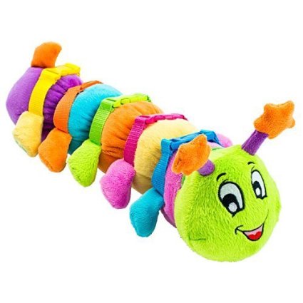 BUCKLE TOY "Bentley" Caterpillar - Toddler Early Learning Basic Life Skills Children's Plush Travel Activity