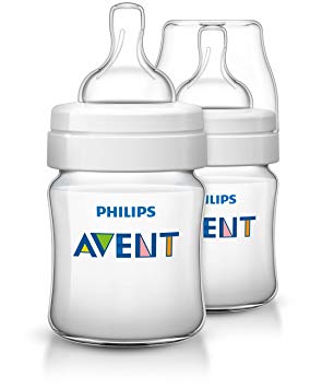 Philips Avent Anti-colic Baby Bottles Clear, 4oz, 2 Piece