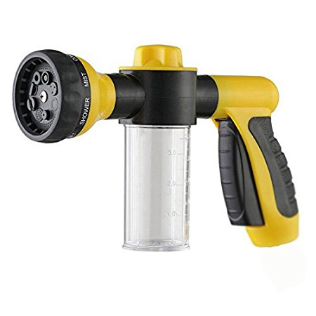 Buyplus Garden Hose Nozzle Foam Car Washer Soup Water Gun with 8 adjustable Pattern