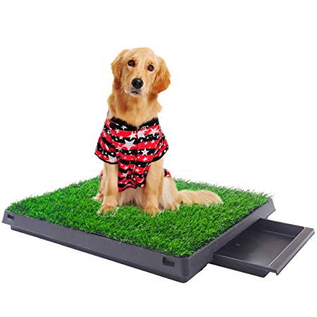 Indoor Puppy Dog Pet Potty W/Tray Training Pee Pad Mat Tray Grass House Toilet