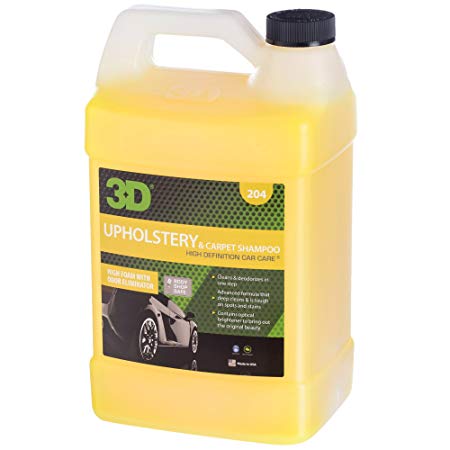 3D Upholstery & Carpet Shampoo - 1 Gallon | High Foam Stain Remover | Clean & Deoderize | Odor Eliminator | Made in USA | All Natural | No Harmful Chemicals