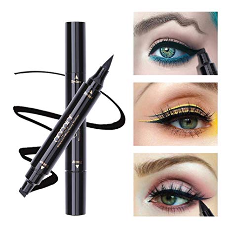 Dooclor Eyeliner Stamp Double-sided Liquid Winged Eye Liner Pen Waterproof Smudgeproof Long Lasting Wing Original Eyeliner Pen