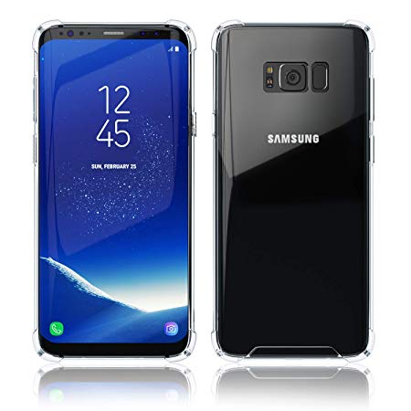 Kitoo Samsung Galaxy S8 Case, Transparent Crystal Clear TPU Cover, Slim Silicone Drop Protection, Wireless Charging Compatible with Samsung Galaxy S8 - Clear