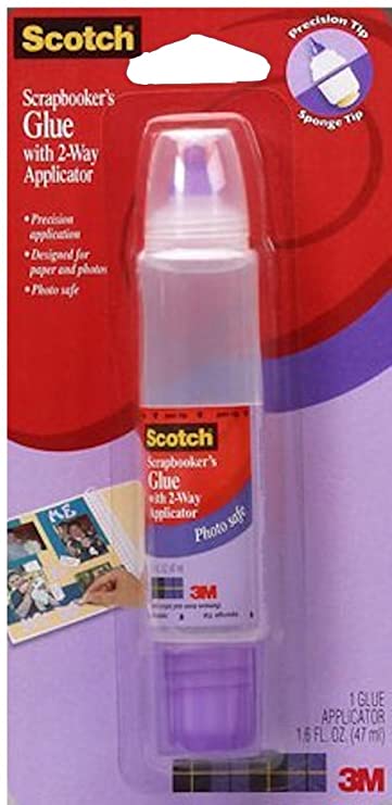Scotch 019 1.6-Ounce Scrapbookers Glue with Two-Way Applicator