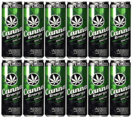 Canna Energy Drink ORIGINAL Better for You Energy -- All Natural Flavors colors and Sweeteners -- 50mg of Hemp Seed Oil -- Hours of Energy Without the Crash -- Gluten Free -- Wins 910 Blind Taste Tests -- 12 Pack