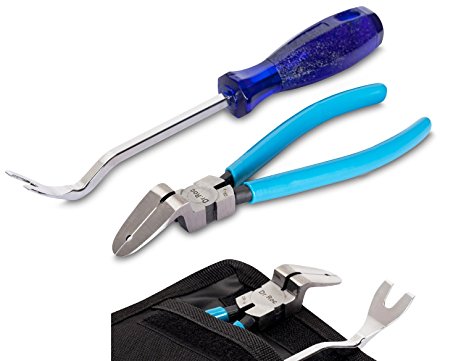 Dr.Roc Premium CRV Muti-functional Clip Rivets Plier Cutter Puller & Trim Door Panel Molding Retainer Fastener Remover Tool Kit-Very Durable,Anti-scratching,Very Useful