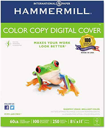 Hammermillamp;reg; Cover Stock, 60lb, 98 Brightness, Letter, White, 250 Sheets
