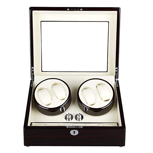 Excelvan High Quality Rectangle Watch Winder Mute Automatic Double Watch Winder