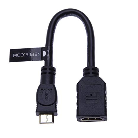 Keple | 20cm Mini HDMI to Female HDMI Adapter | NVIDIA SHIELD Tablet to TV / HDTV / Projector with HDMI Port | HDMI (Type A) Female to HDMI (Type C) Adaptor Cable Wire Cord | Supports 3D, 4K, 1440p, 1080p, 1080i, 720p, 480p, and 480i