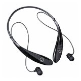 Souldio8482New Release Bluetooth 40 Neckband Hands-free Headsets Headphones Wireless Stereo Bluetooth Earphones Earbuds with APTX  Noise Reduction  Echo Cancellation  Voice Guidance  Sweat-proof for iPhone 6 6 plus 5 5s 4 4s  Samsung Galaxy S5 S4 Note 3 4 and Other Smart Phones Black
