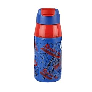 CELLO Puro Steel-X Hydra Kid 400 Water Bottle | PU Insulation | School Bottle | Picnic Bottle | Cold Insulation | Leak Proof | Kids Bottle | Easy to Carry | Spiderman Print | 400ml | Blue