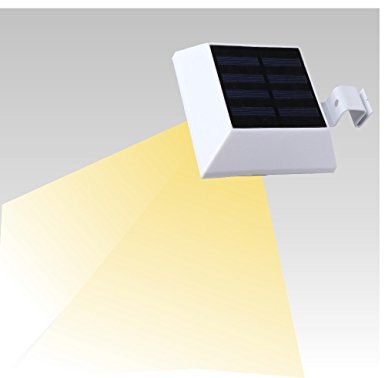 T-SUN Solar Gutter Lights,Maually-On/Off LED Solar Powered Waterproof Security Lamp for Garden,Fence,Outside Garage Door,Wall,Stairs,Anywhere Safety Lite with Bracket,3000K(1 Pack)(Warm White)