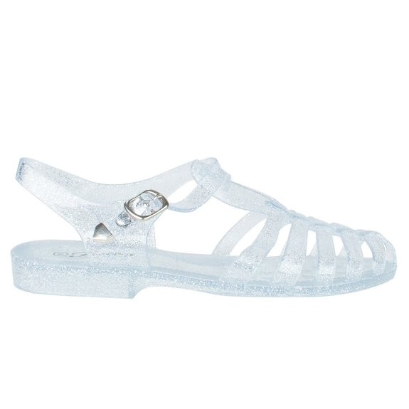 Womens Summer T-Strap Retro Jelly Rain Flat Sandals TRENDS SNJ SHOES