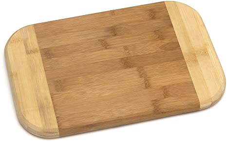 Lipper International 950 Bamboo Wood Two-Tone Kitchen Cutting and Serving Board, Medium, 11-3/4" x 7-3/4" x 3/4"