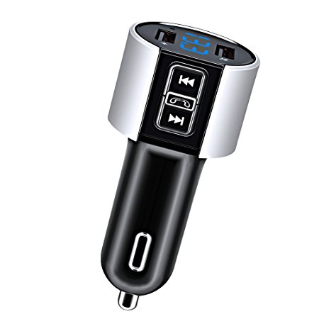 Bluetooth FM Transmitter, BliGli Dual USB Car Charger MP3 Player Handsfree Car Kit Wireless Radio Audio Adapter for iPhoneX / 8 / 7 / 6s / Plus, iPad Pro, Galaxy , Note 5 / 4, LG, Nexus, HTC and More