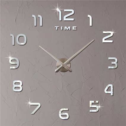 Hippih Modern 3D Frameless Large Wall Clock Style Watches Hours DIY Room Home Decorations Model MAX3