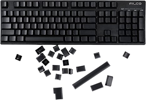 123 Thick PBT ANSI ISO 1.5mm Thickness Blank Keycaps OEM Profile for 108 104 96 87 84 61 68 GMMK KBD75 KBD67 GK64 (Black Blank)