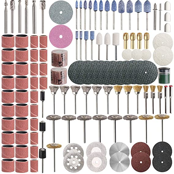 Rotary Tool Accessories Kit, SPTA 217pcs MultiFunctional Rotary Tool Kit 1/8" dremel rotary tool Fitment for Engraving, Grinding, Polishing, Milling, Brushing, Cleaning, Derusting Tools