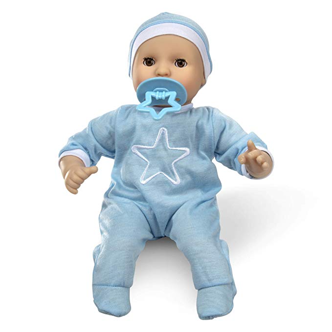 Melissa & Doug Mine to Love Jordan 12” Light Skin-Tone Boy Baby Doll with Romper, Cap, Pacifier