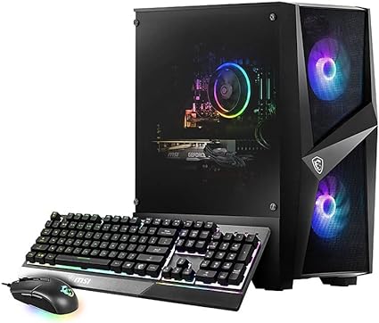 MSI Codex R Gaming Desktop, Intel Core i5-13400F, GeForce RTX 4060, 32GB RAM, 1TB SSD, RGB Fan Cooling, Wi-Fi, Keyboard & Mouse Included, DIY Friendly, Windows 11 Home