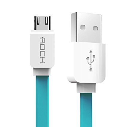 Universal Micro USB Flat Data Cable for All SmartPhone -Rock Original-BLUE