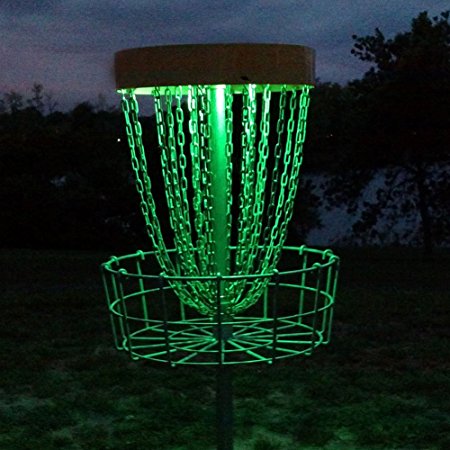 Set of 2 LED Lights for Disc Golf Basket, Multi Colored, Remote Controlled, Waterproof, Includes Batteries And Velcro To Attach (Basket Not Included)
