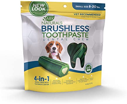 Ark Naturals Breath-Less Brushless Toothpaste, Dental Chews for Small and Medium Dogs, Plaque, Tartar, and Bacteria Control, Chewable, Easy Digestion, Natural Ingredients, 12 oz. Bag