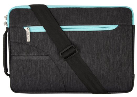 Mosiso Laptop Case Polyester 12 Inch Laptop  Notebook Computer  MacBook 12  MacBook Shoulder Bag Case Briefcase Handbag Black