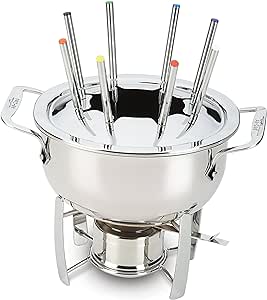 All-Clad Specialty Stainless Steel Fondue Set 12 Piece Pots and Pans, Cookware Silver