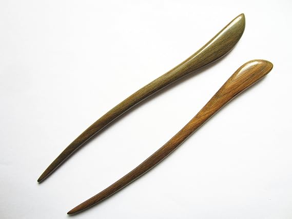 Myhsmooth Z8z-gs-bt 2 Count Hair Sticks Natural Green Sandalwood Handmade Carved Hair Clip Shawl Hair Pins Pack of 2 Pcs:Swiming Fish