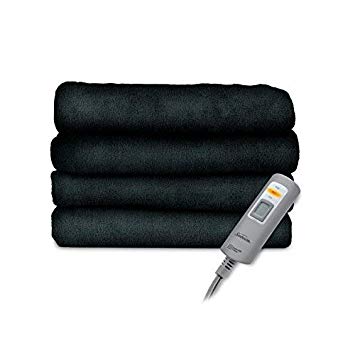 Sunbeam Velvet Plush Heated Throw Blanket, 60 x 50-Inch, Deep Sea