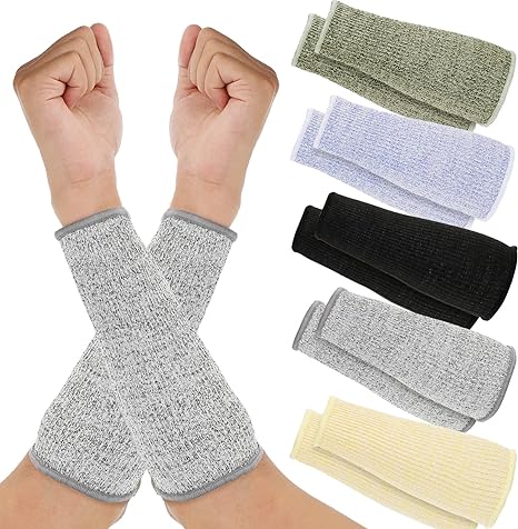 5 Pairs Cut Burn Resistant Sleeves Arm Protection Sleeves Forearm Arm Protectors Thin Skin Bruising Arm Guards