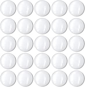 100 Pcs 20mm Clear Round Cabochons Flat Back Glass Dome Cabochons for DIY Crafts Photo Pendant Jewelry Making (20 MM)