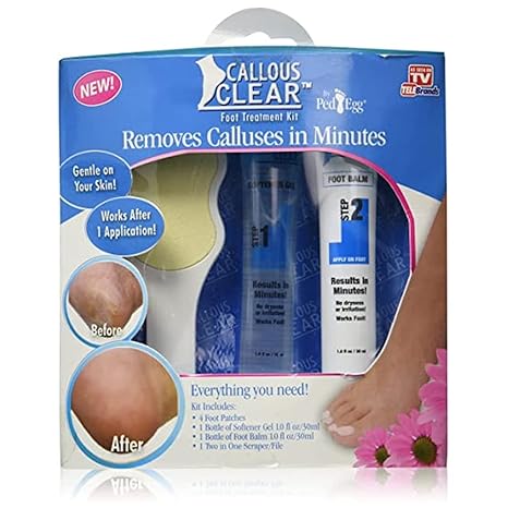 Callous Clear Foot Treatment Kit Deluxe Foot Treatments Cream Heel Balm Scraper/File for Smooth Soft Finish Feet